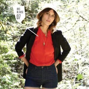 Alexa Chung Madewell Red Silk Blouse